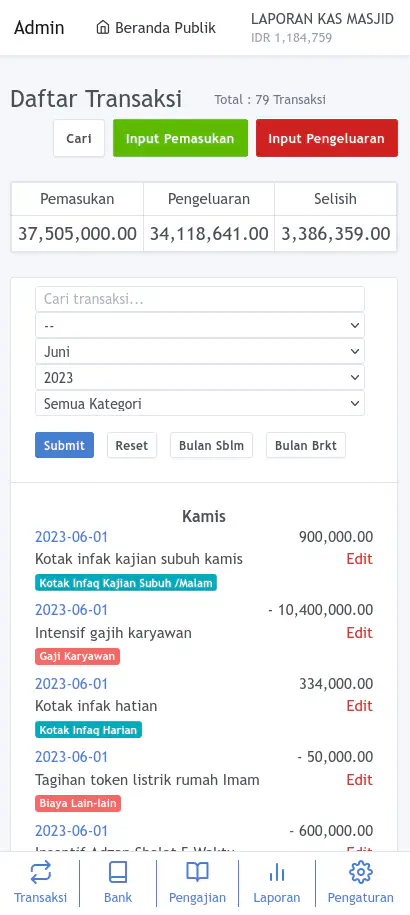 Daftar Transaksi